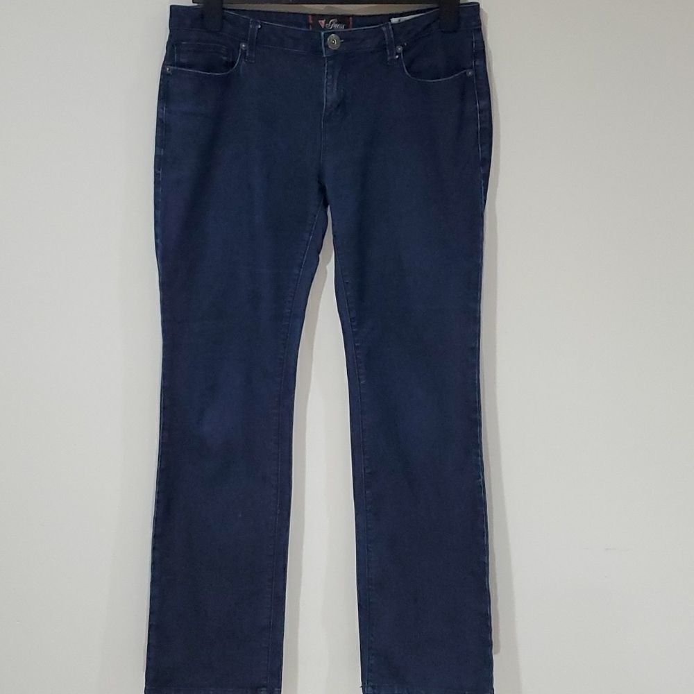 Guess Grace fit low rise straight leg dark wash jeans
